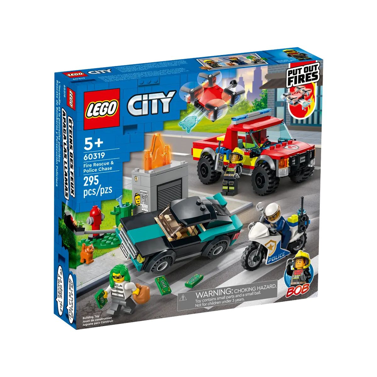 Klocki konstrukcyjne Lego City akcja strażacka i policyjna (60319)