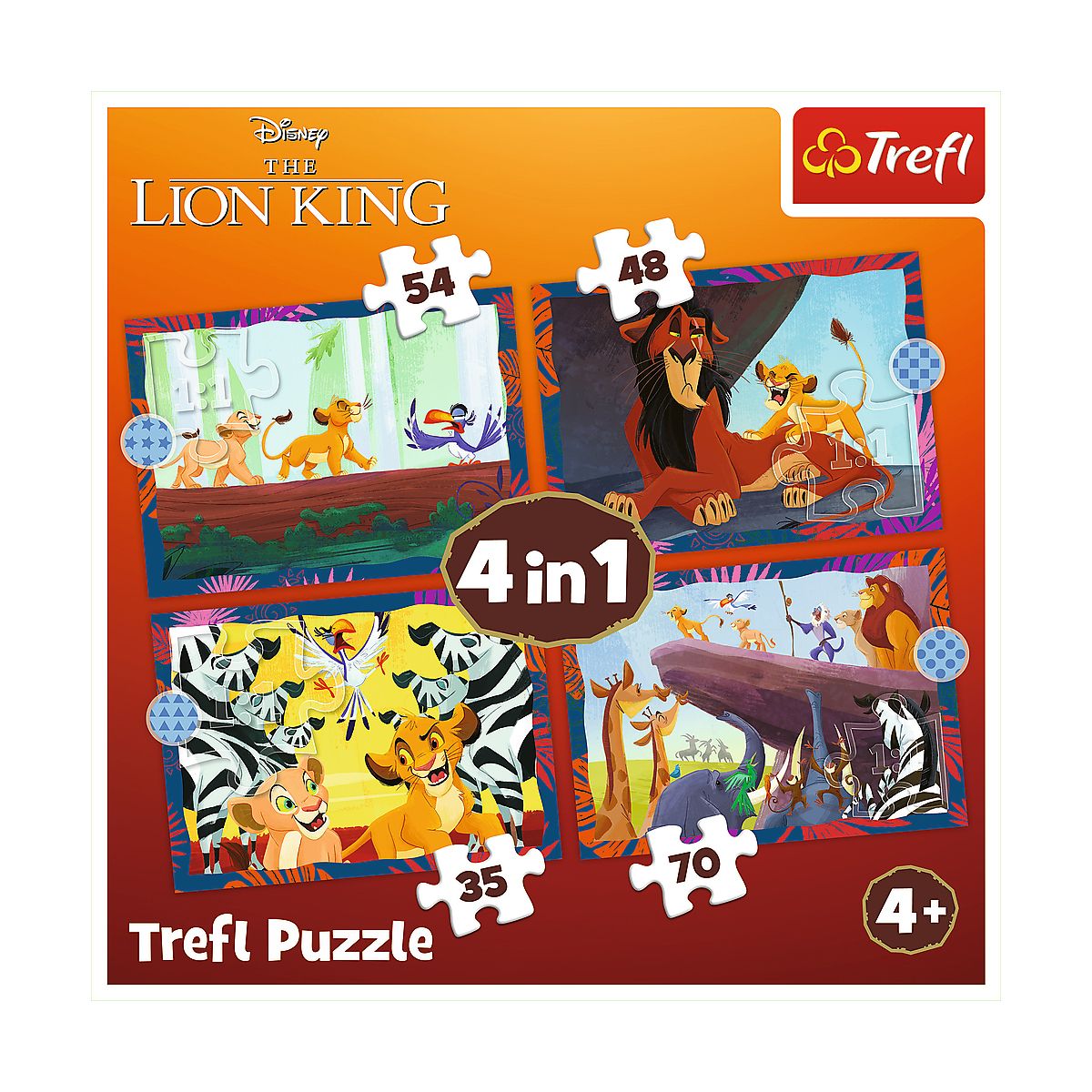 Puzzle Trefl Król Lew 4w1 el. (34653)