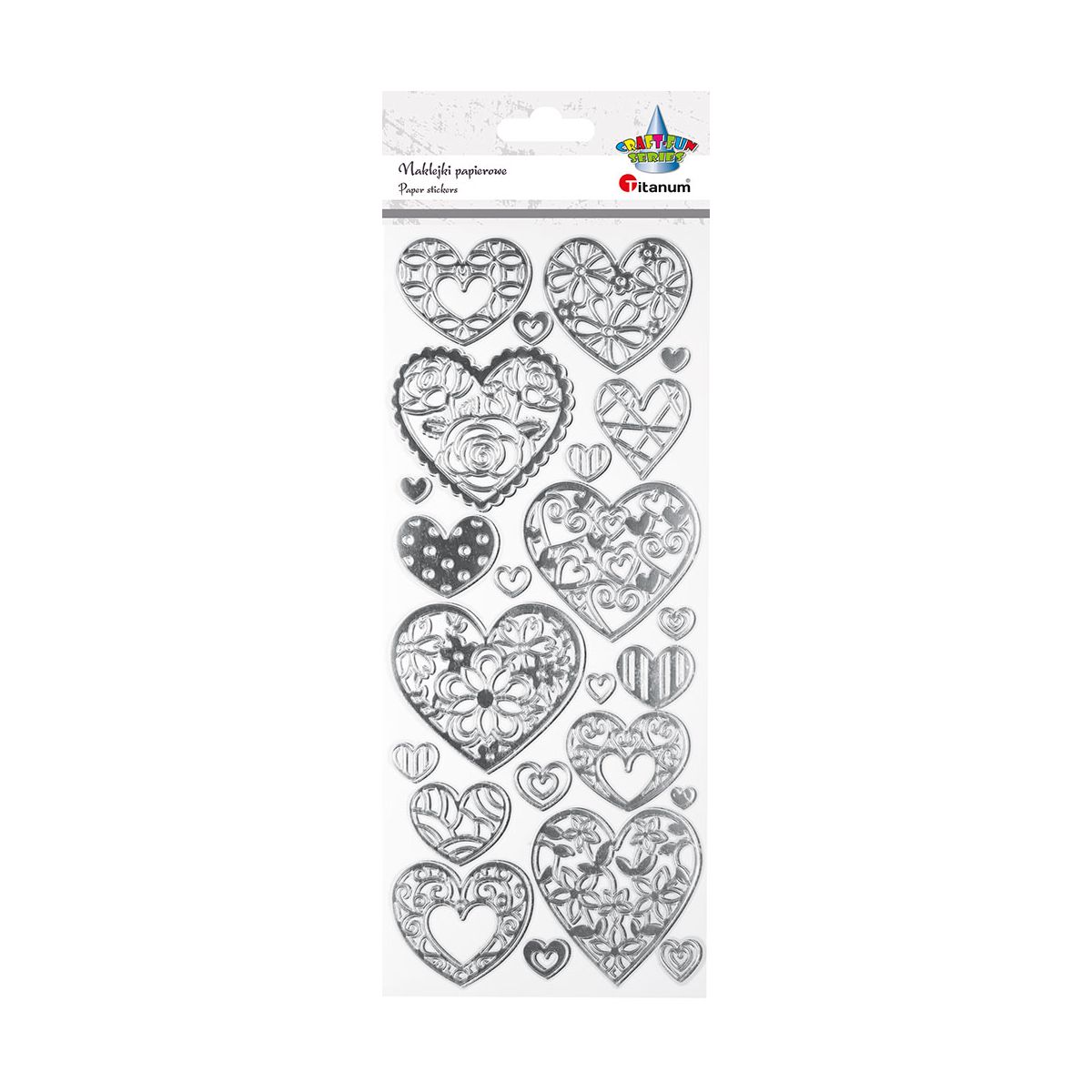 Naklejka (nalepka) Craft-Fun Series papierowe serca Titanum (21XQ1214-9)