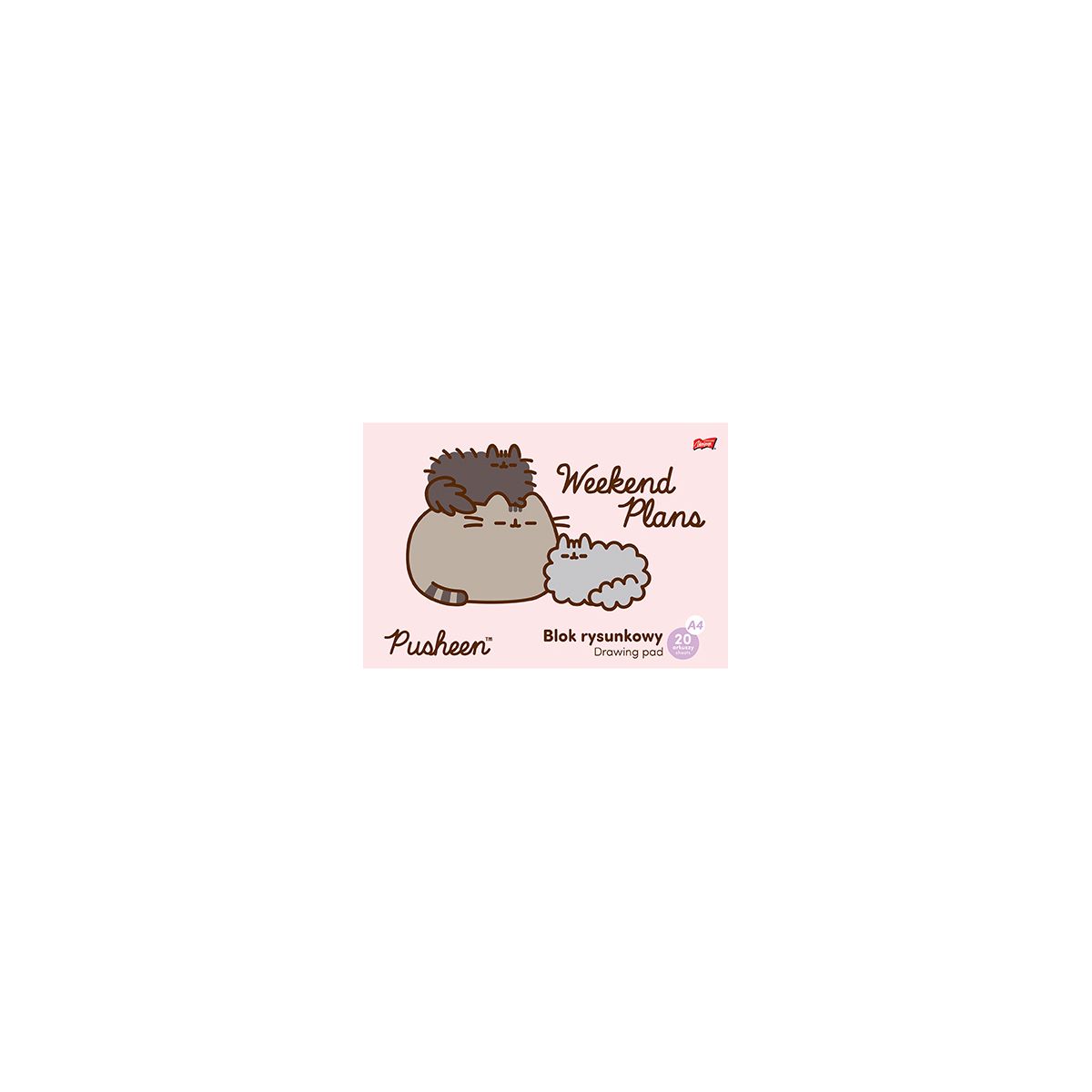 Blok rysunkowy Unipap Pusheen A4 biały 20k