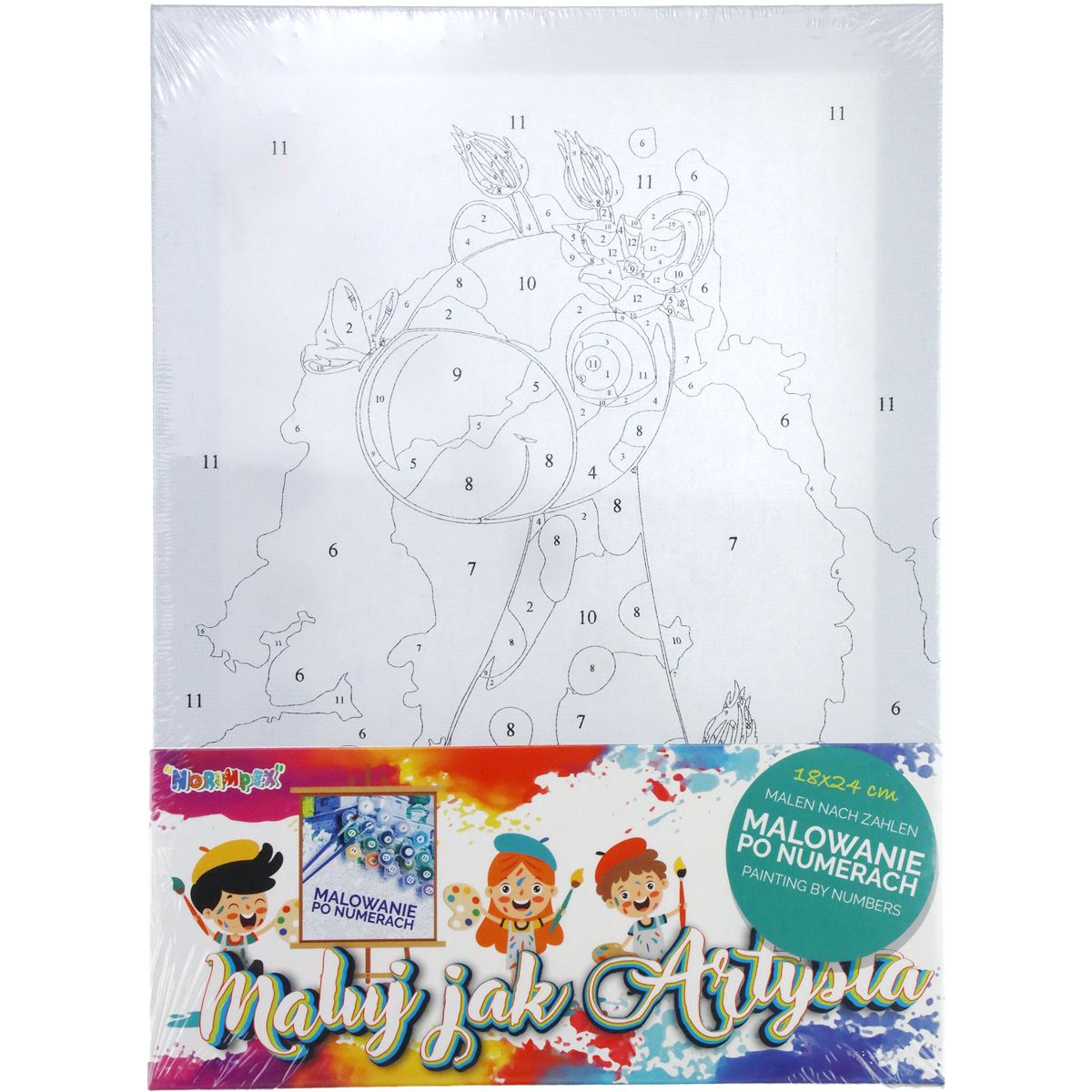 Zestaw kreatywny dla dzieci Malowanie po numerach 18x24cm żyrafa Norimpex (NO-1008740)