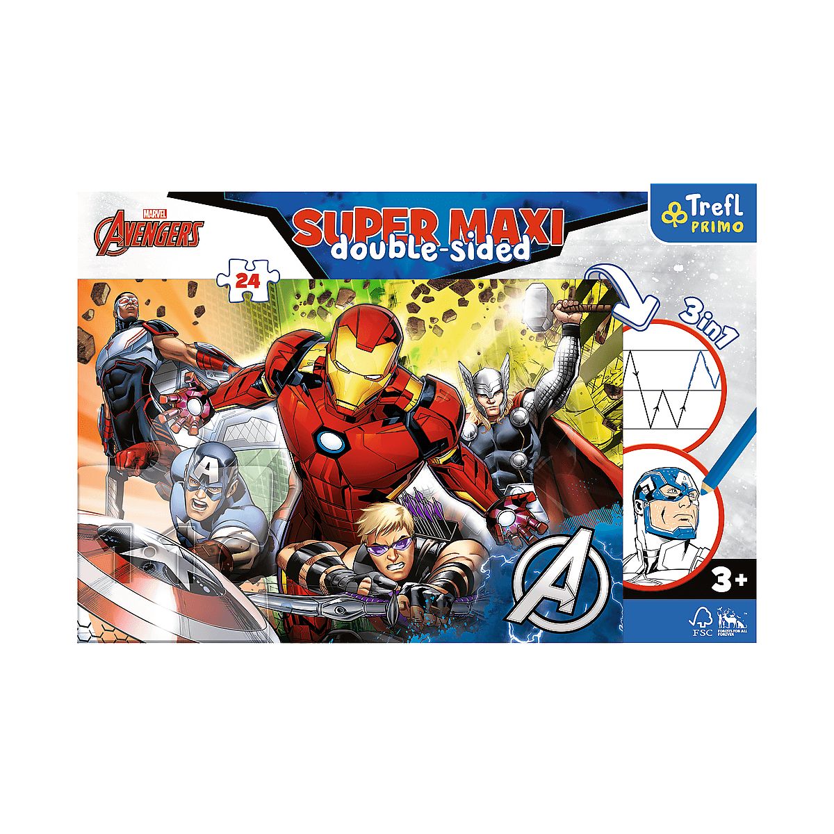 Puzzle Trefl Super maxi Silni Avengers / Disney Marvel Spiderman 24 el. (41007)