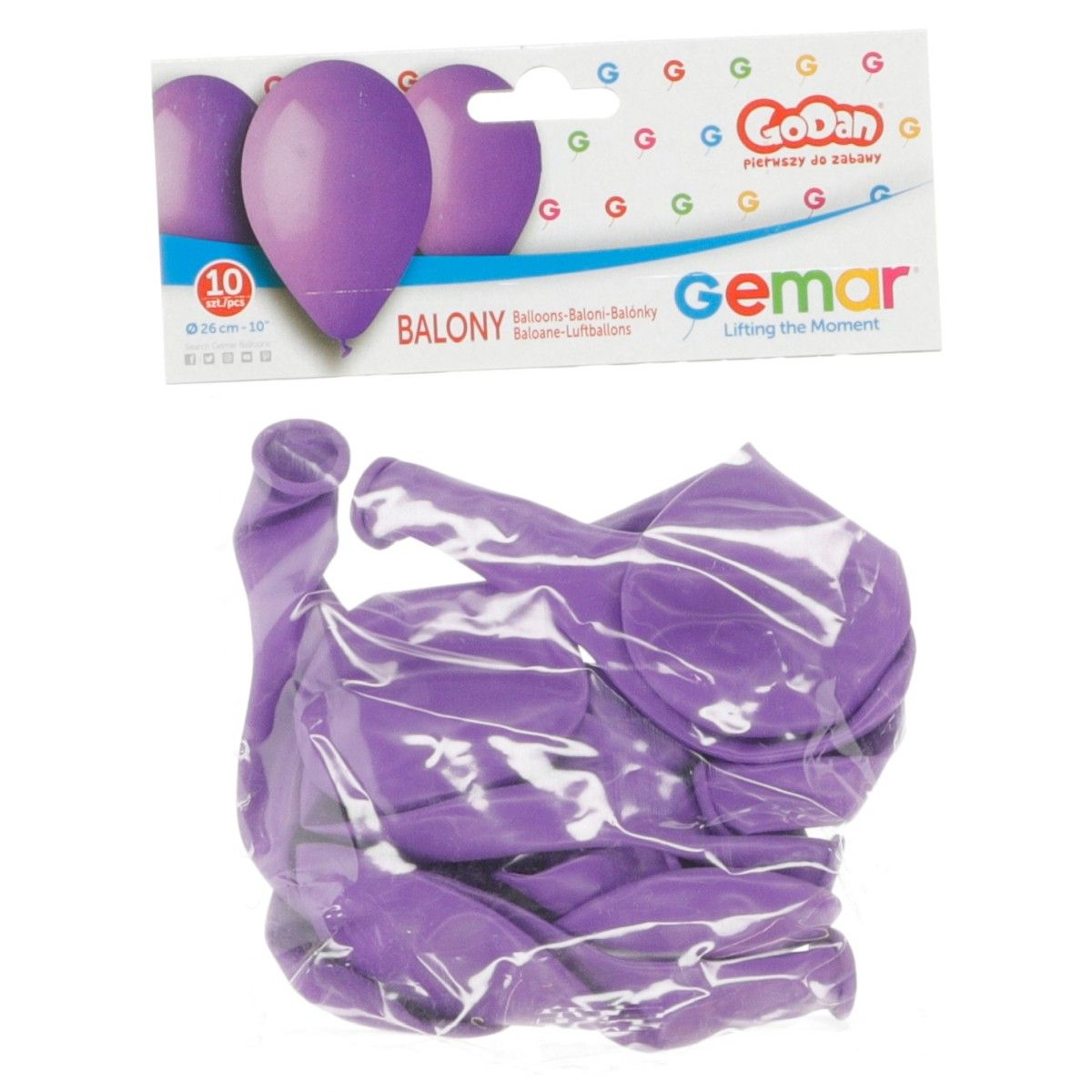 Balon gumowy Godan BALON PASTEL pastelowy fiolet 10cal (G90/49/10)