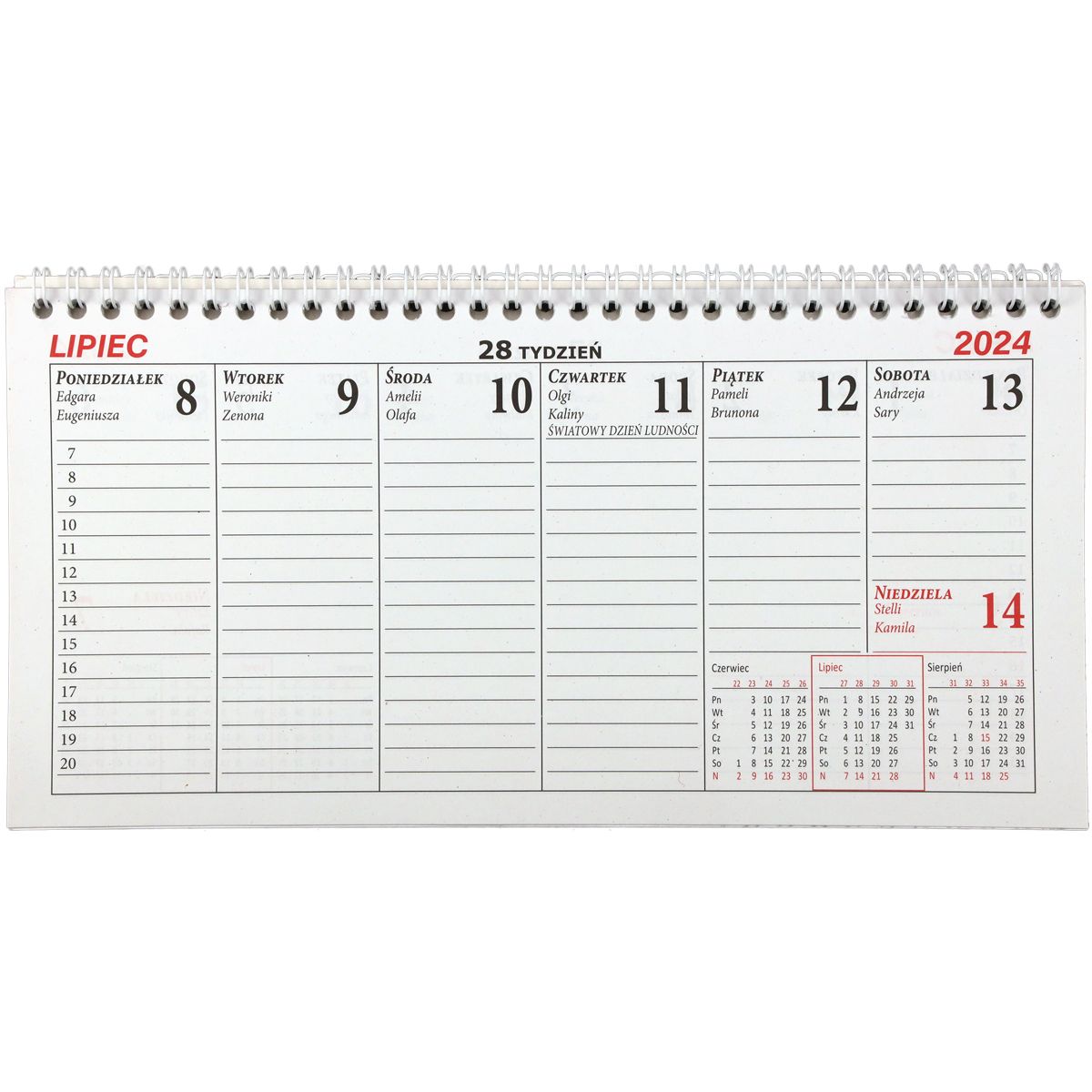 Kalendarz biurkowy Beskidy EUROPA biurkowy leżący 135mm x 270mm