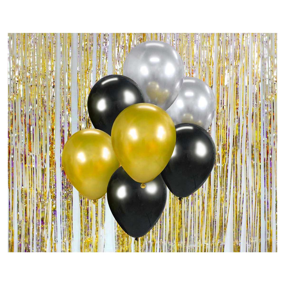 Balon gumowy Godan Bukiet balonowy złoto-srebrno-czarny, 7 szt. miedziana 300mm 12cal (BB-ZSC7)