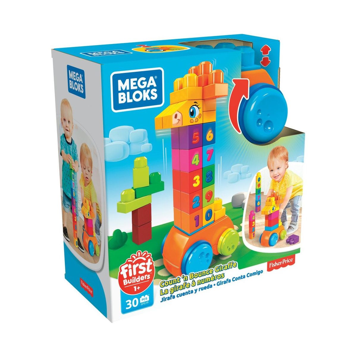 Klocki plastikowe Mega Bloks Żyrafa licz i jedż (GFG19)