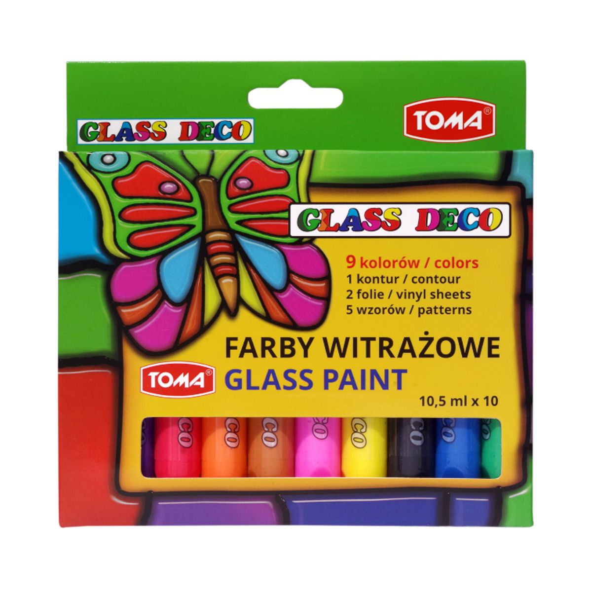 Farba do malowania na szkle Toma kolor: mix 10,5ml 9 kolor. (TO-750 0 2)