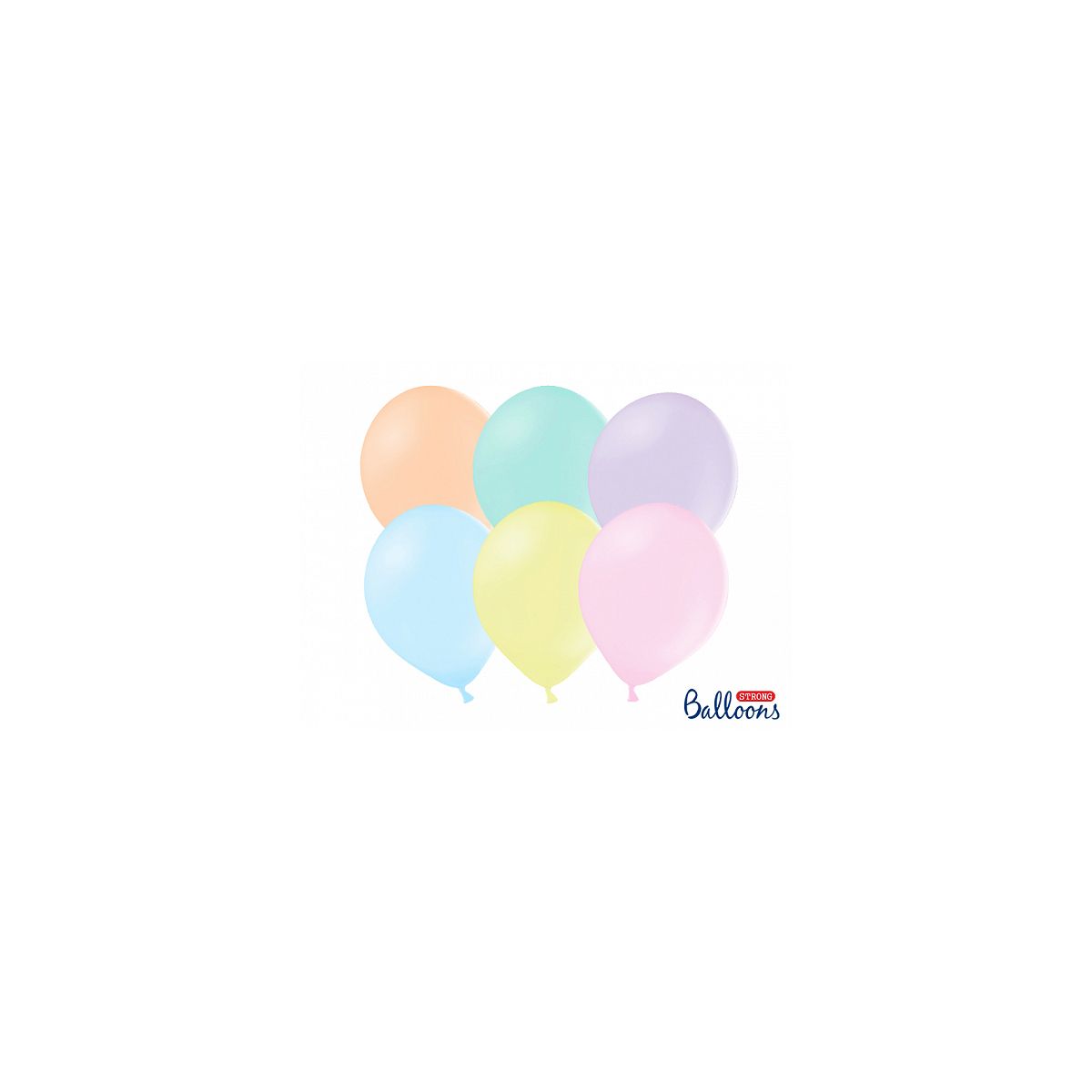 Balon gumowy Partydeco Strong 10 szt. pastelowy 300mm (SB14P-000P-10)