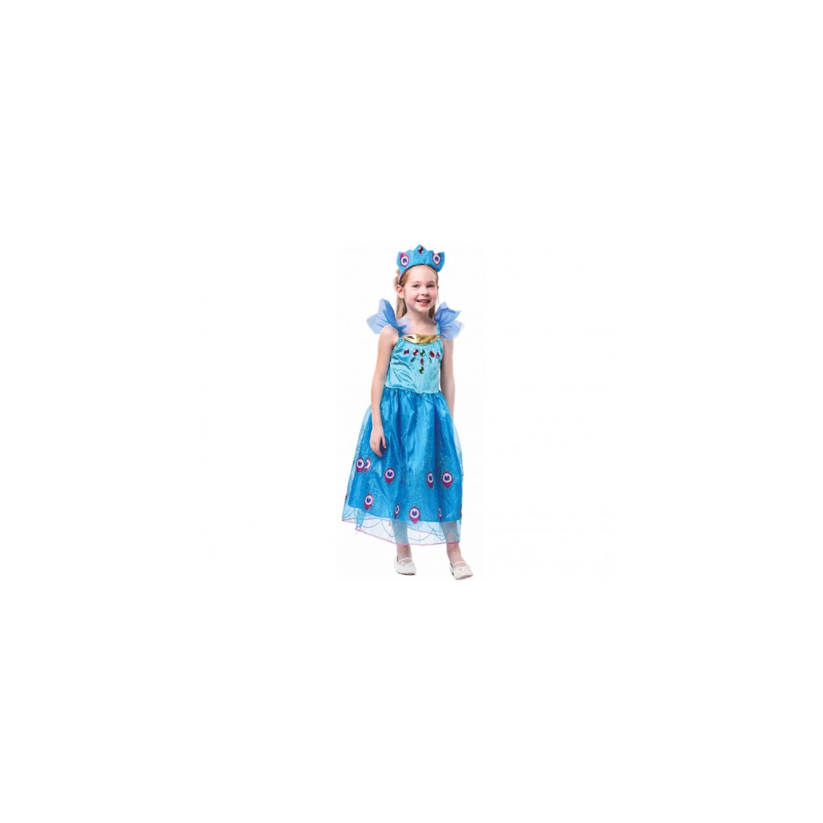 Kostium dla dzieci Magiczny Paw, sukienka, rozm. S (4-6 lat) Godan (MAPAW-OB/S)