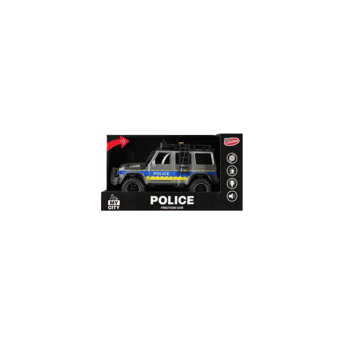 Samochód  policyjny 25cm światło i dźwięk Mega Creative (522118)