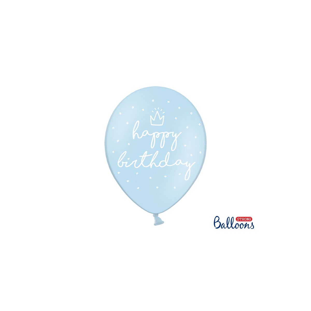 Balon gumowy Partydeco gumowy niebieski z nadrukiem happy Birthday 30 cm/6 sztuk niebieski 300mm (SB14P-244-011-6)