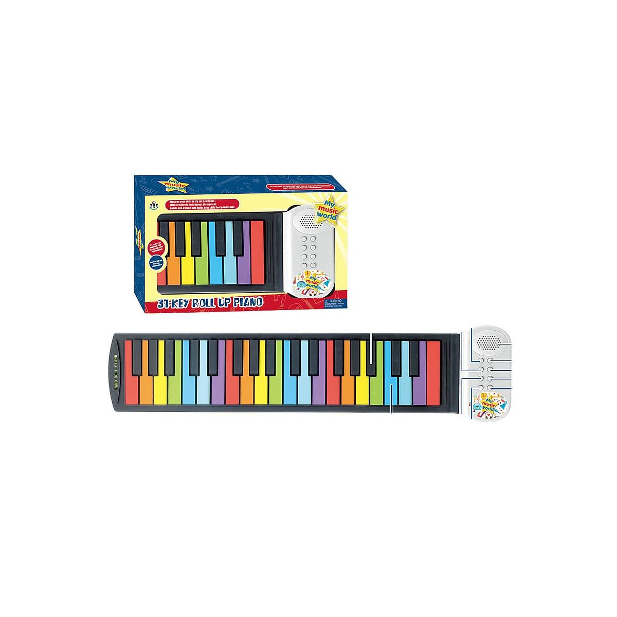 Organy składane - gumowe, 37 klawiszy, kolorowe, na baterie Adar (586024)