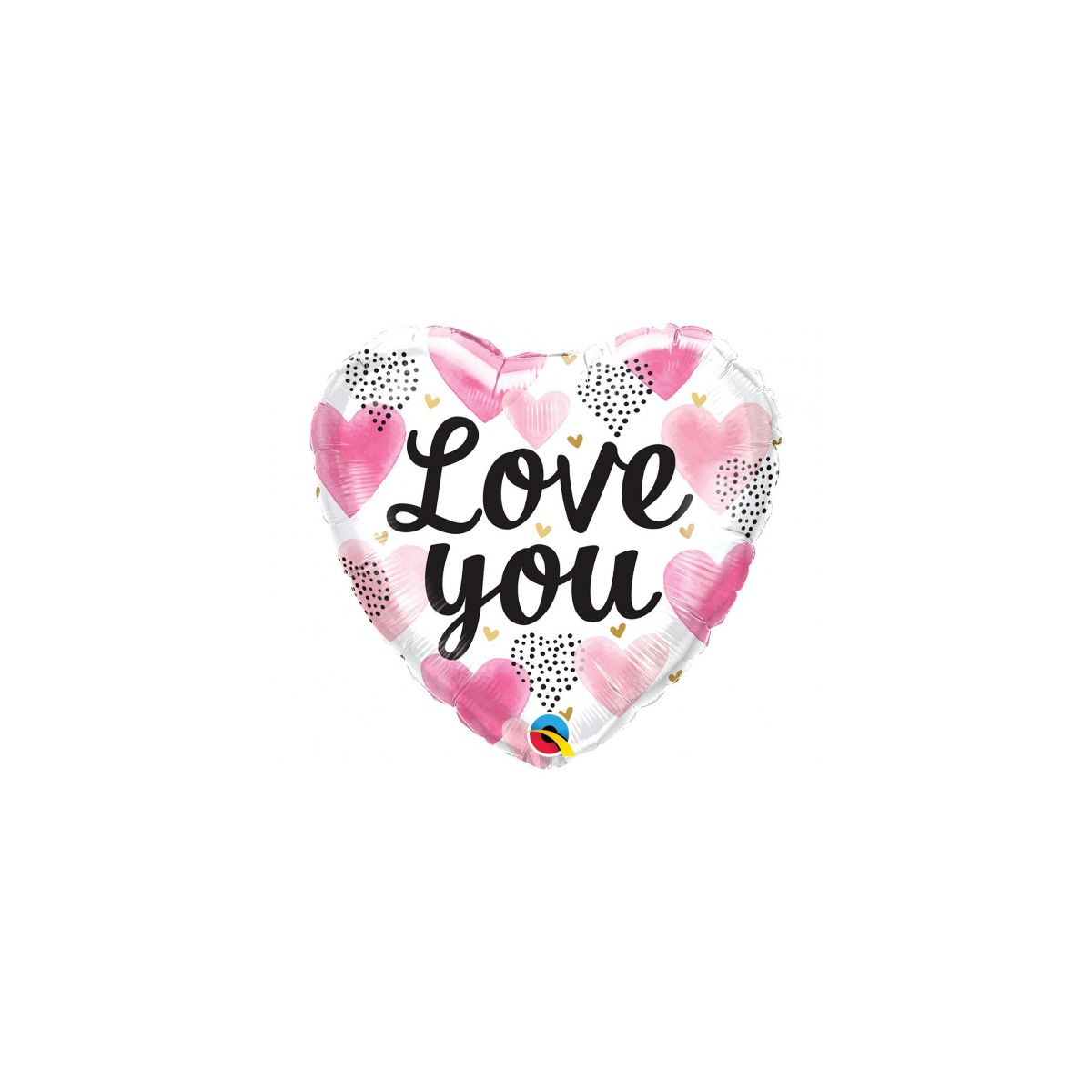 Balon foliowy Godan Love You Pink Watercolor Hearts 18cal (20988)