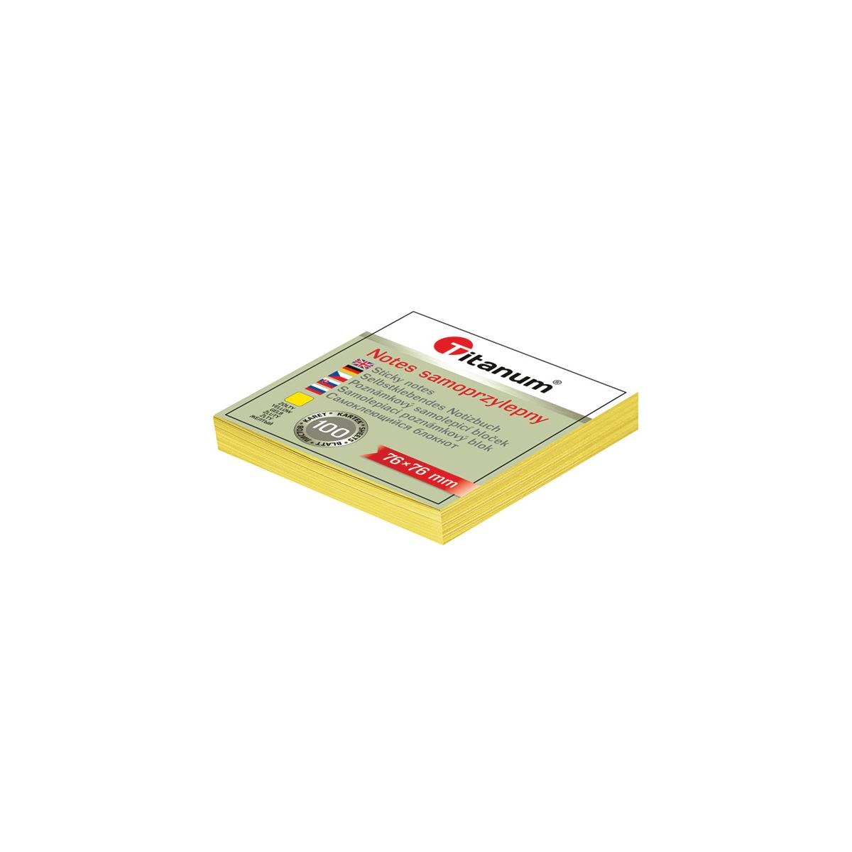 Notes samoprzylepny Titanum żółty 100k [mm:] 76x76 (S-2003)
