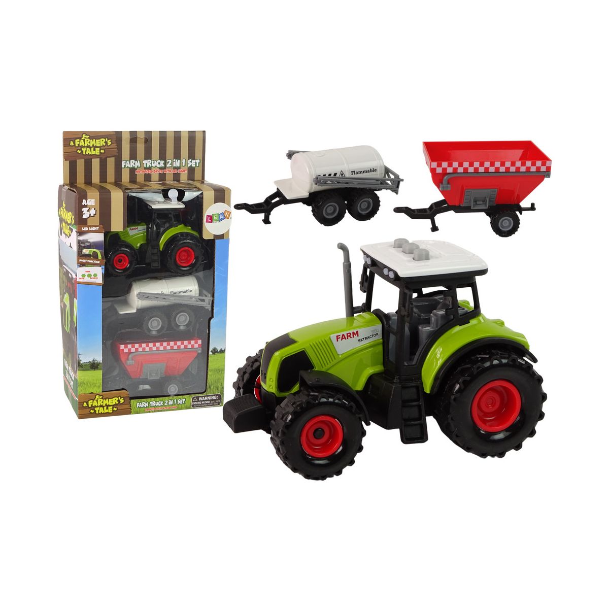 Traktor Światła LED Dźwięki 2 Maszyny Farm Set Lean (12766)
