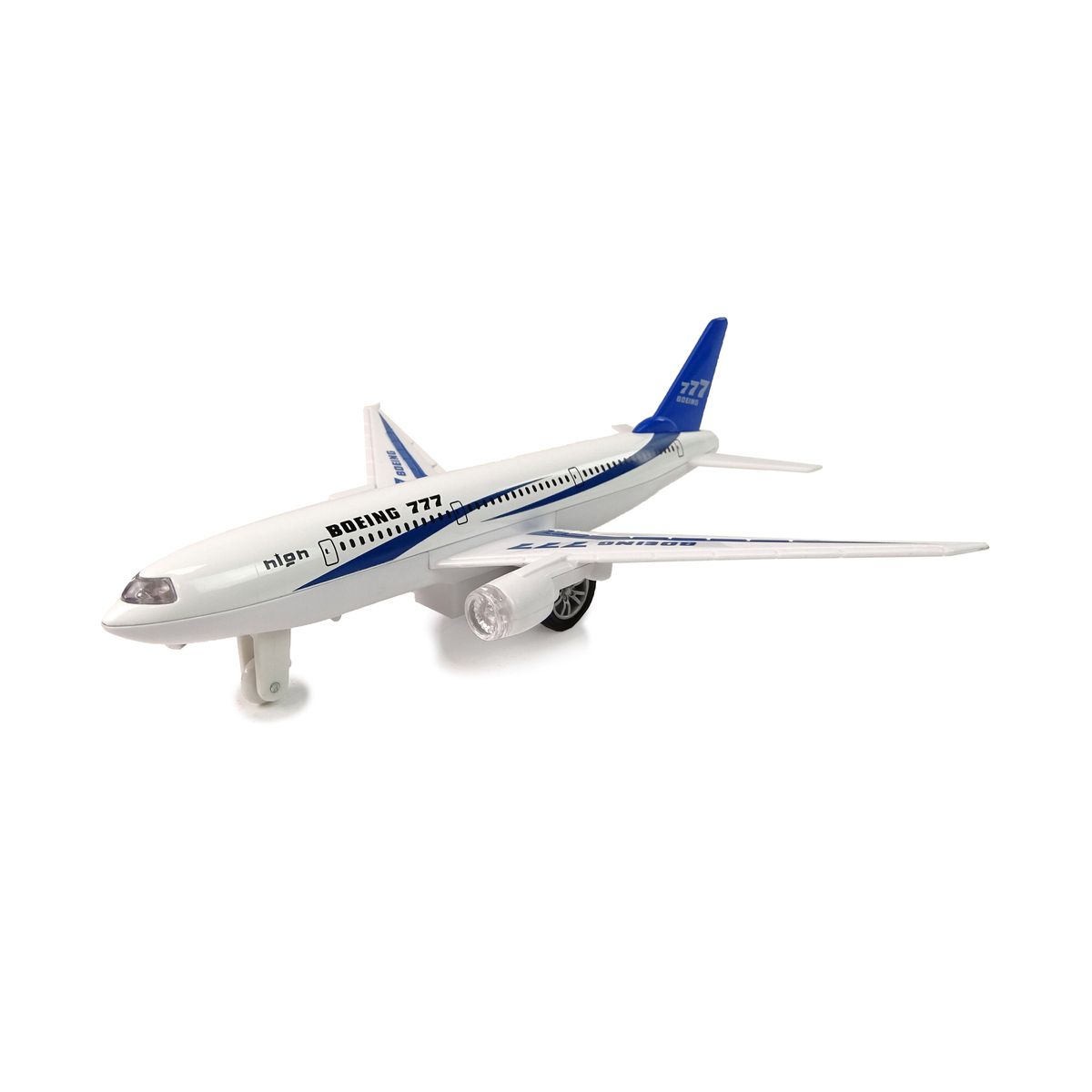 Samolot Pasażerski Boeing 777 Biały Napęd Światła Dźwięki Lean (11188)