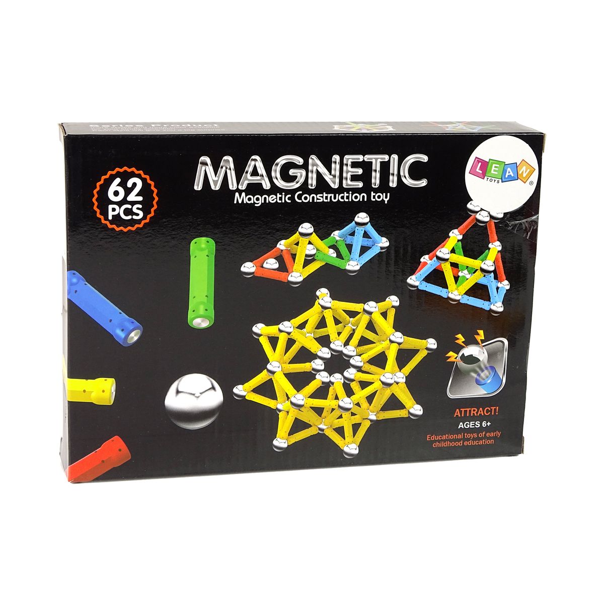 Klocki magnetyczne Lean 62 Elementy (14738)