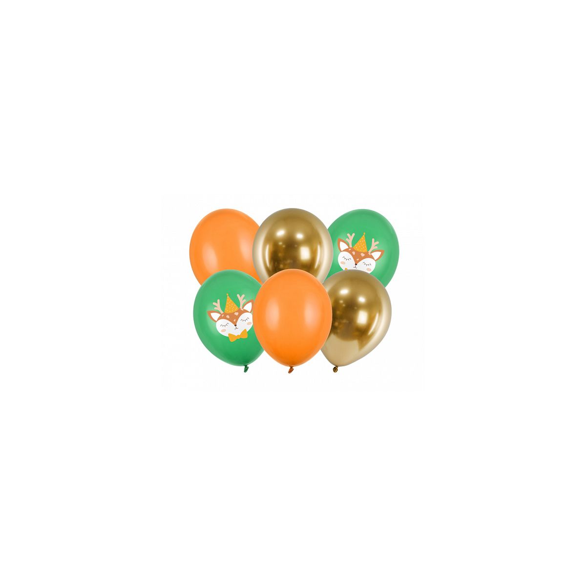 Balon gumowy Partydeco jelonek mix 6szt. mix 300mm (SB14P-317-000-6)