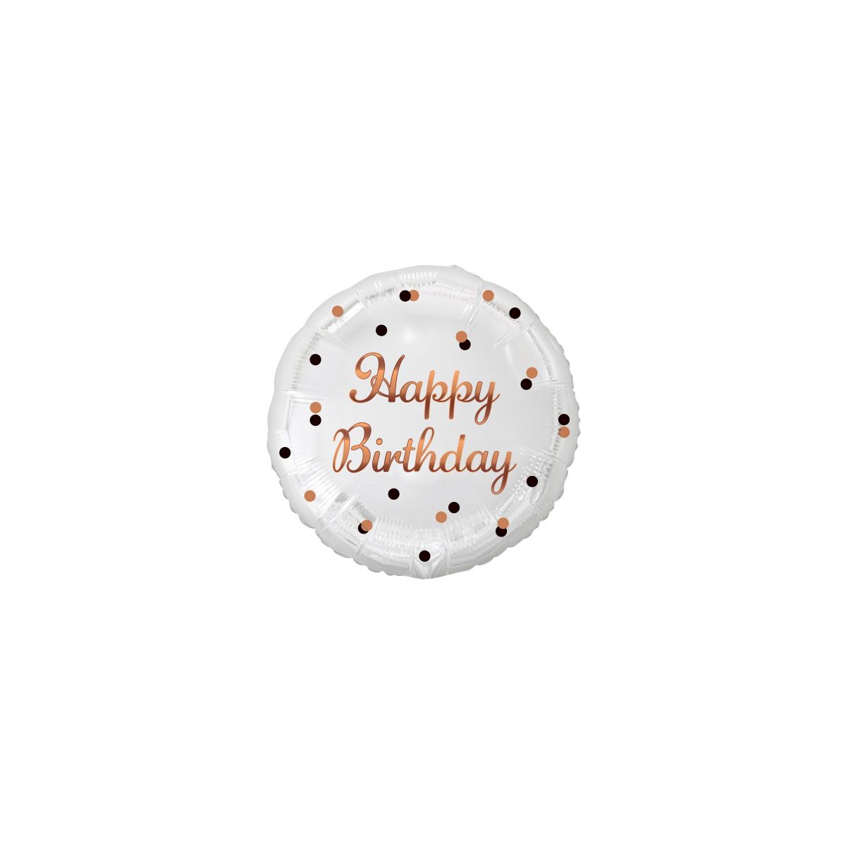 Balon foliowy Godan Happy Birthday, biały, nadruk różowo-złoty 18cal (FG-OHBB)