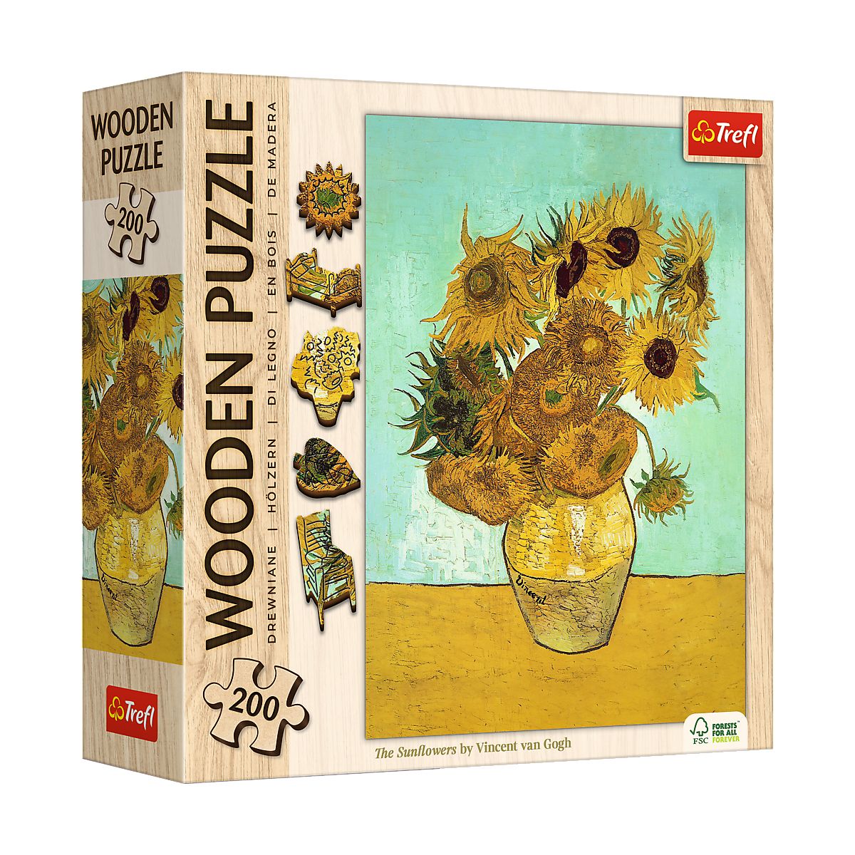 Puzzle Trefl Drewniane Słoneczniki - Vincent van Gogh (20249)