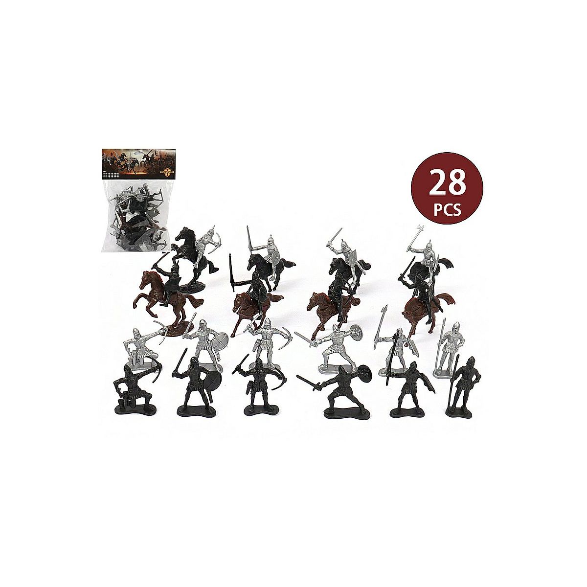 Figurka Adar zestaw rycerzy i koni, 28 części (563315)