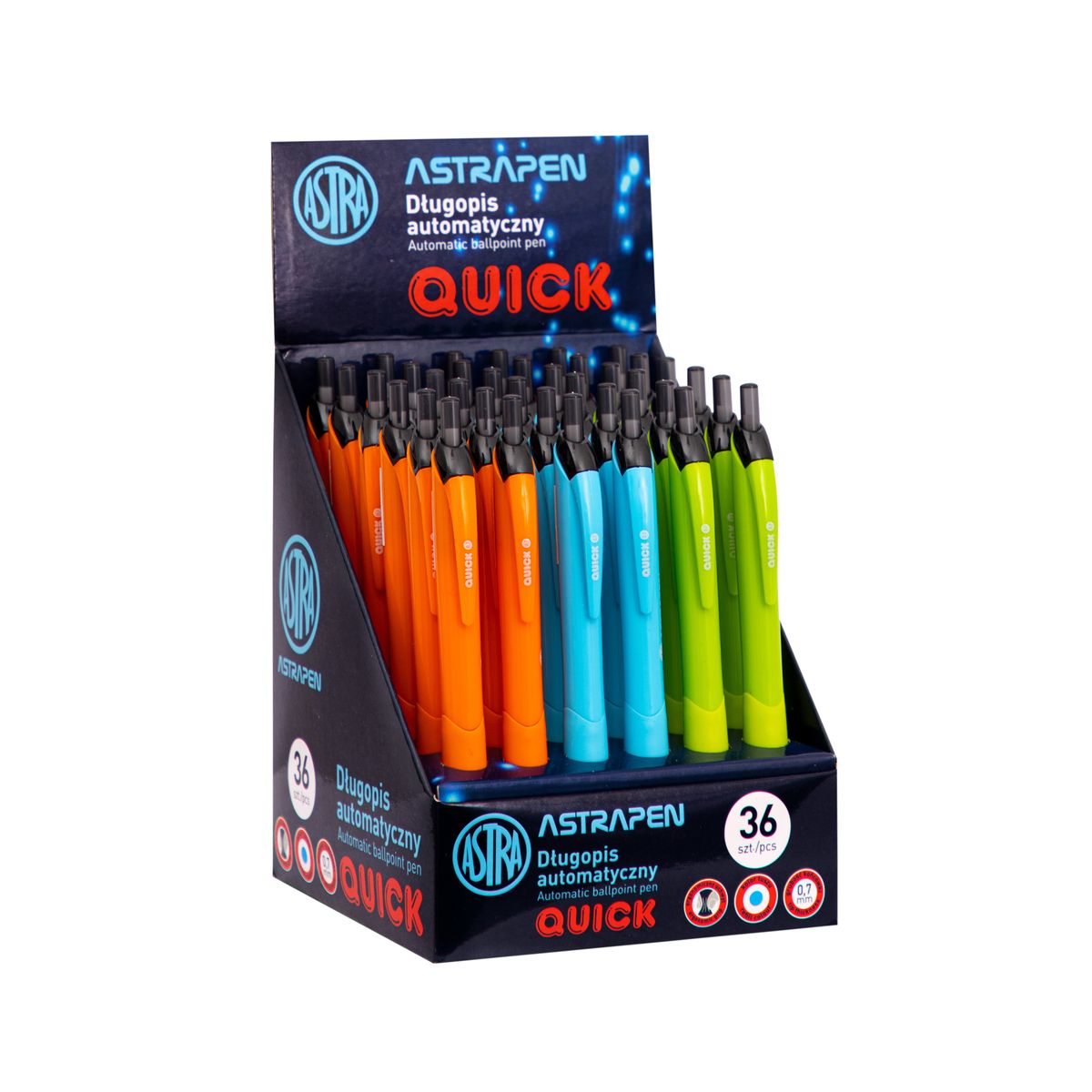 Długopis Astra Quick automatyczny niebieski 0,7mm (201022024)