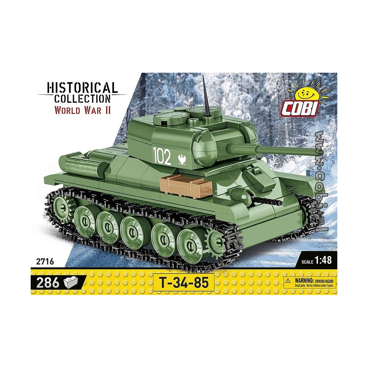 Klocki plastikowe Cobi T-34-85  czołg 286 el. (COBI-2716)