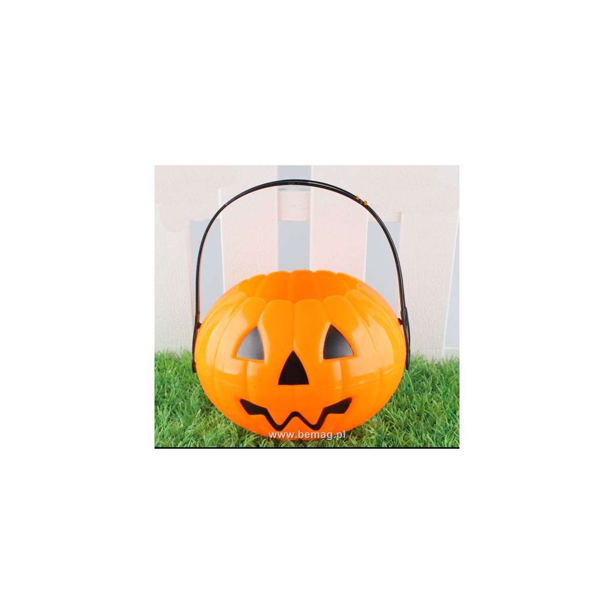 Ozdoba halloweenowa wiaderko dynia Halloween 17x12cm Bemag (HL-100)