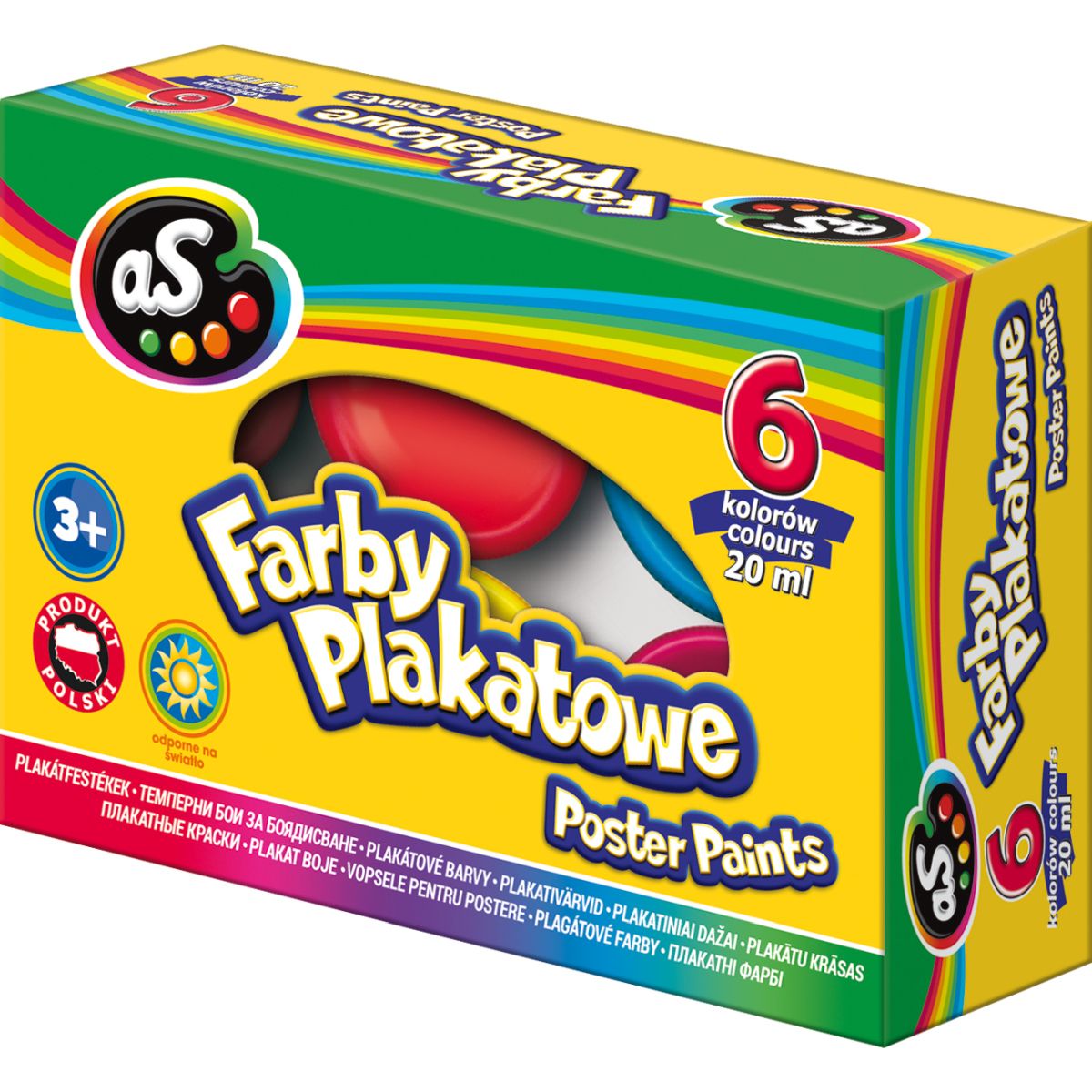 Farby plakatowe As kolor: mix 20ml 6 kolor.