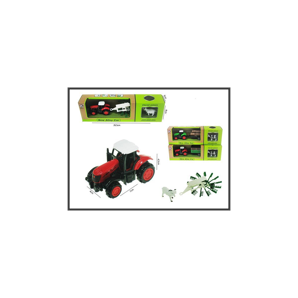 Traktor z przyczepą 16cm i zwierzakiem Hipo (H13521)