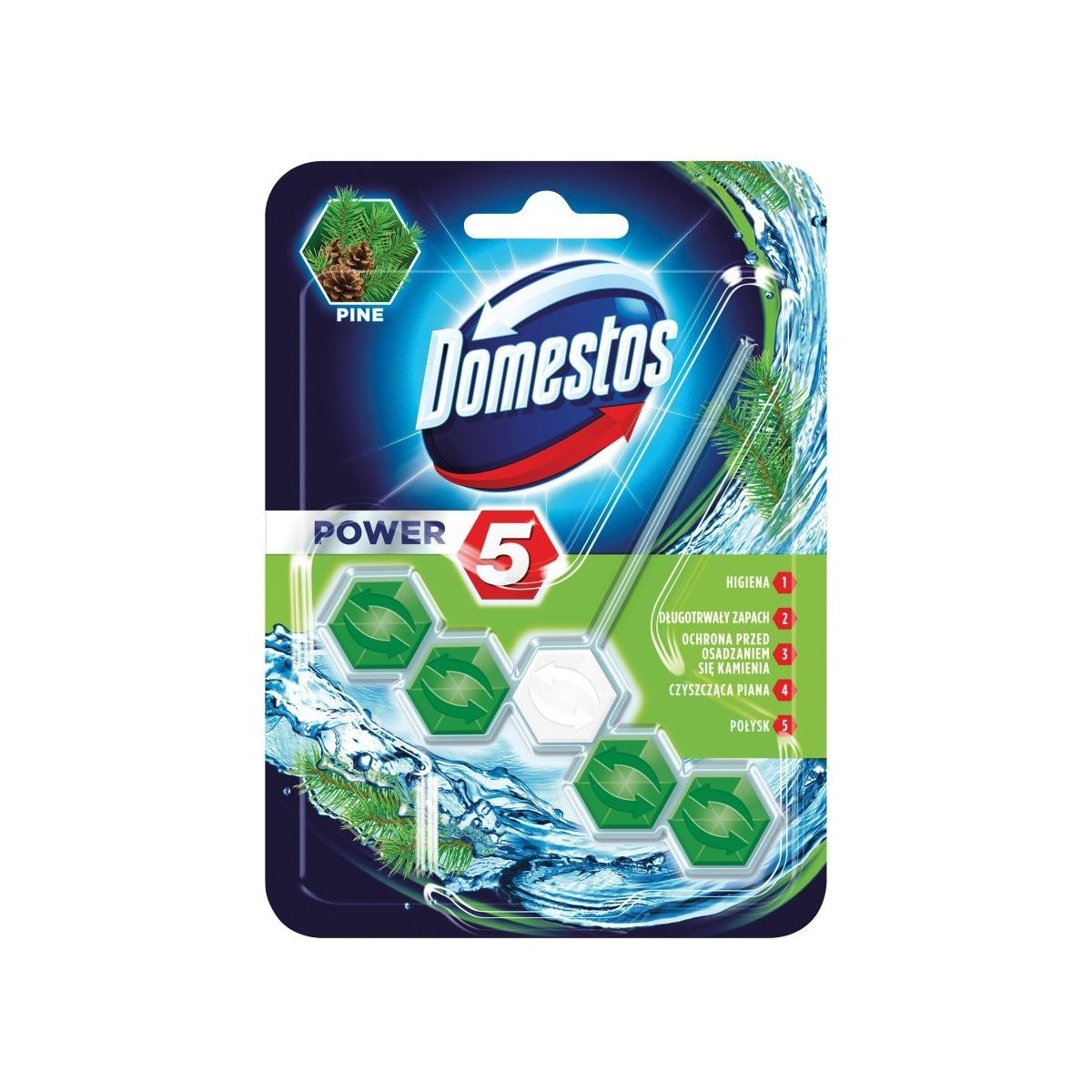 Kostka do wc Domestos Power 5 Pine 55g