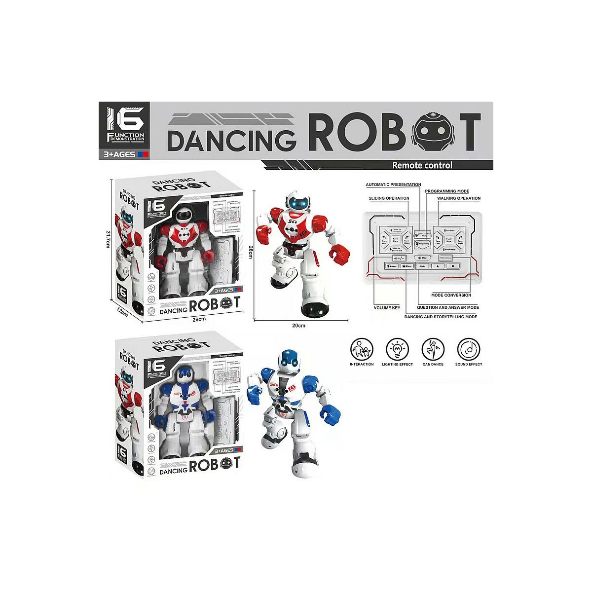 Robot sterowany gestem, 26x20cm, na baterie, tańczy, chodzi, odpowiada Adar (576834)