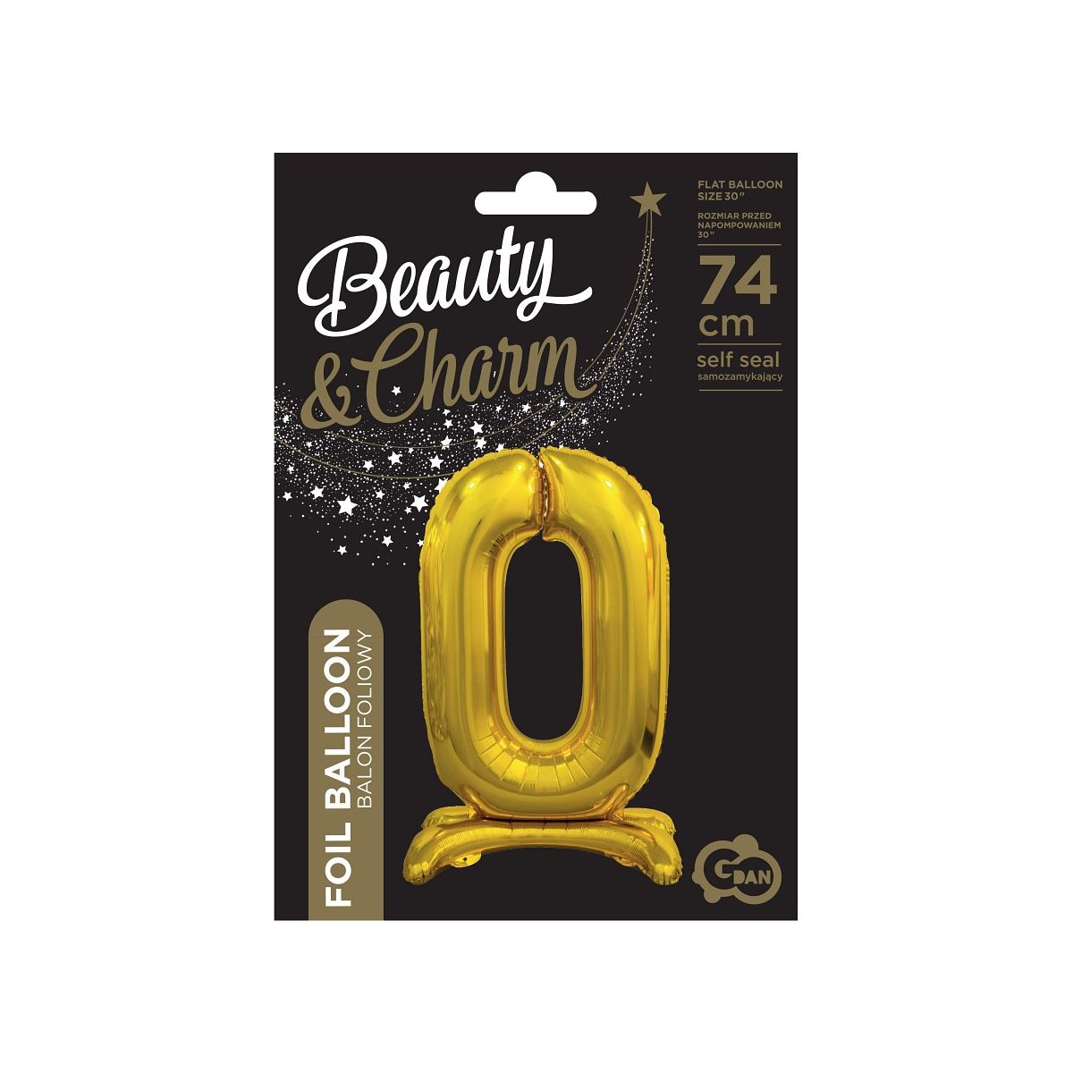 Balon gumowy Godan Beauty&Charm cyfra stojąca złota złota (BC-ASZ0)