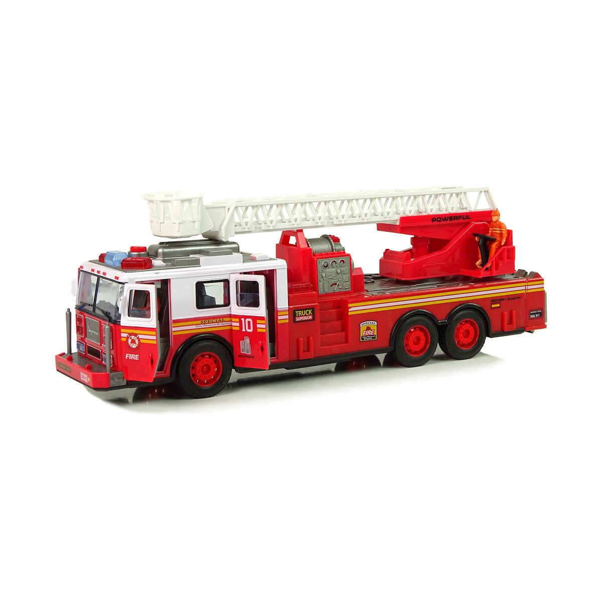 Samochód strażacki Napęd Frykcyjny Światła Dźwięki Drabina Otwierane Drzwi Lean (9711)