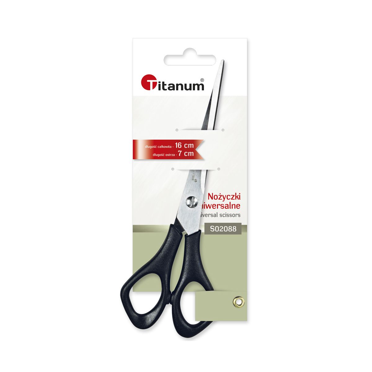 Nożyczki Titanum czarne 16cm (S02088)