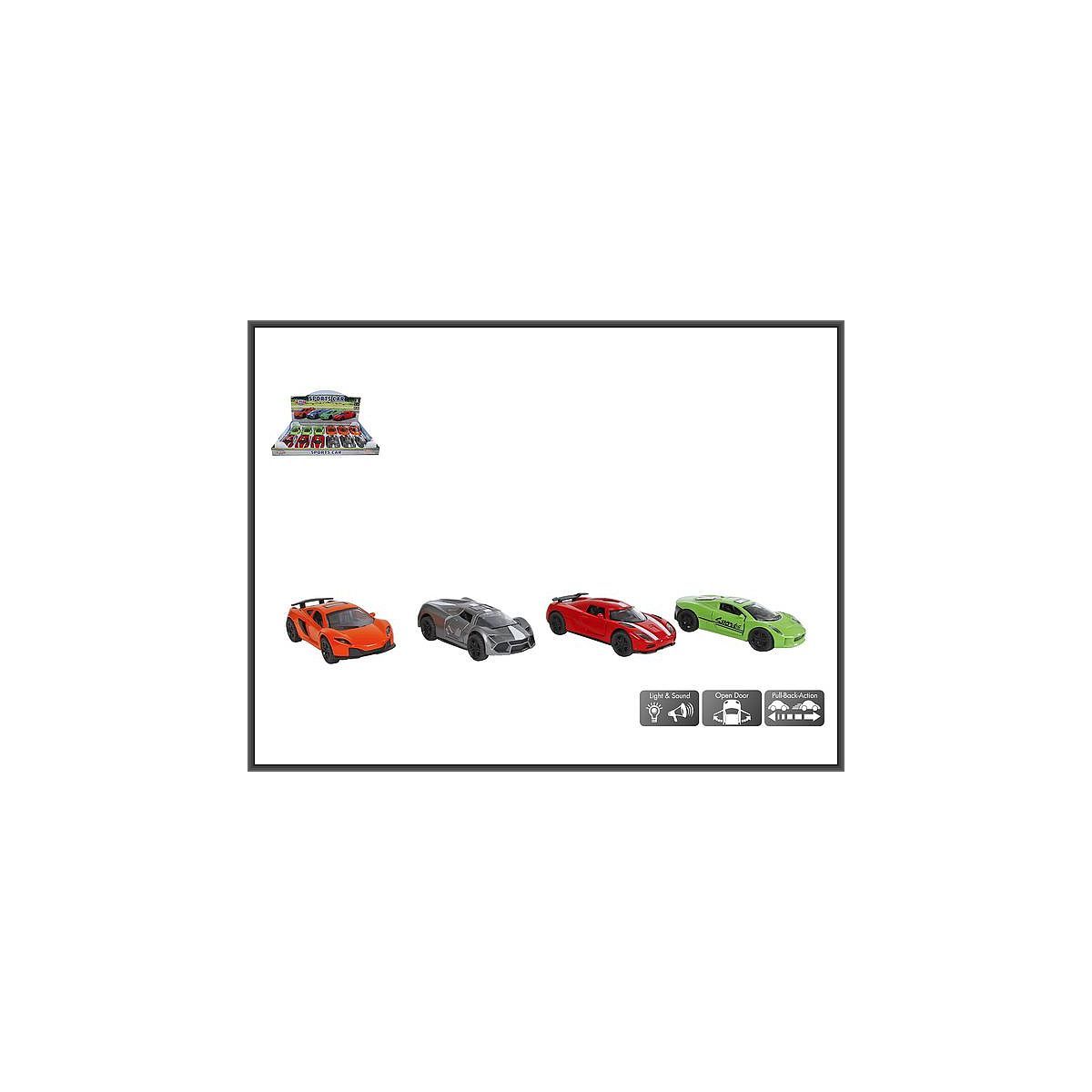Samochód Sport 12cm 4-kolory z  napędem i z dźwiękiem Hipo (510336)