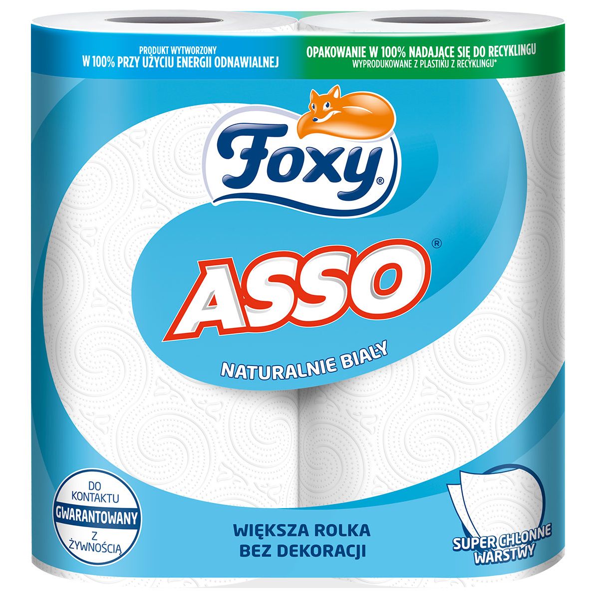 Ręcznik rolka Foxy Asso kolor: biały