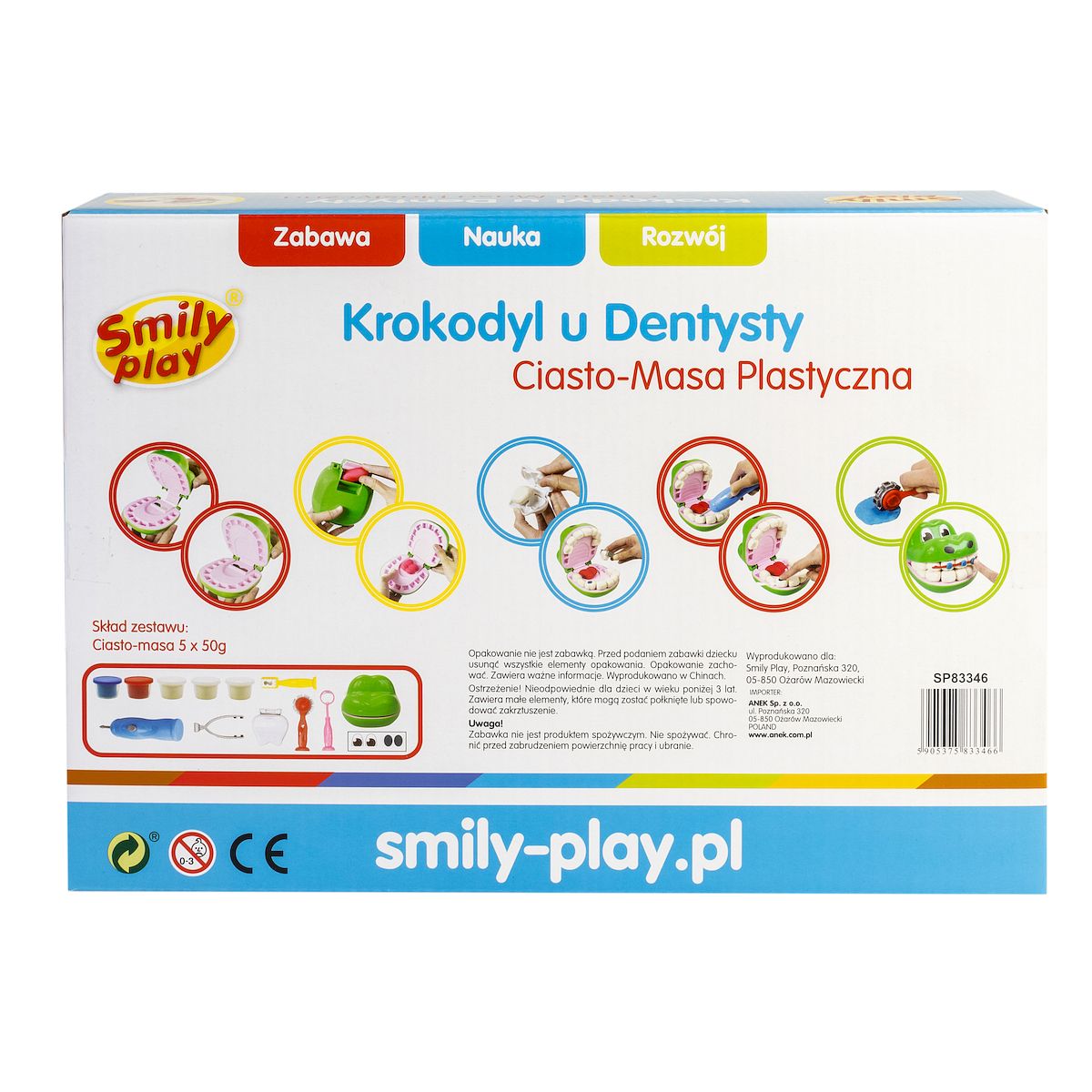 Ciastolina Smily Play 5 kol. Ciasto-masa krokodyl 250g (SP83346)