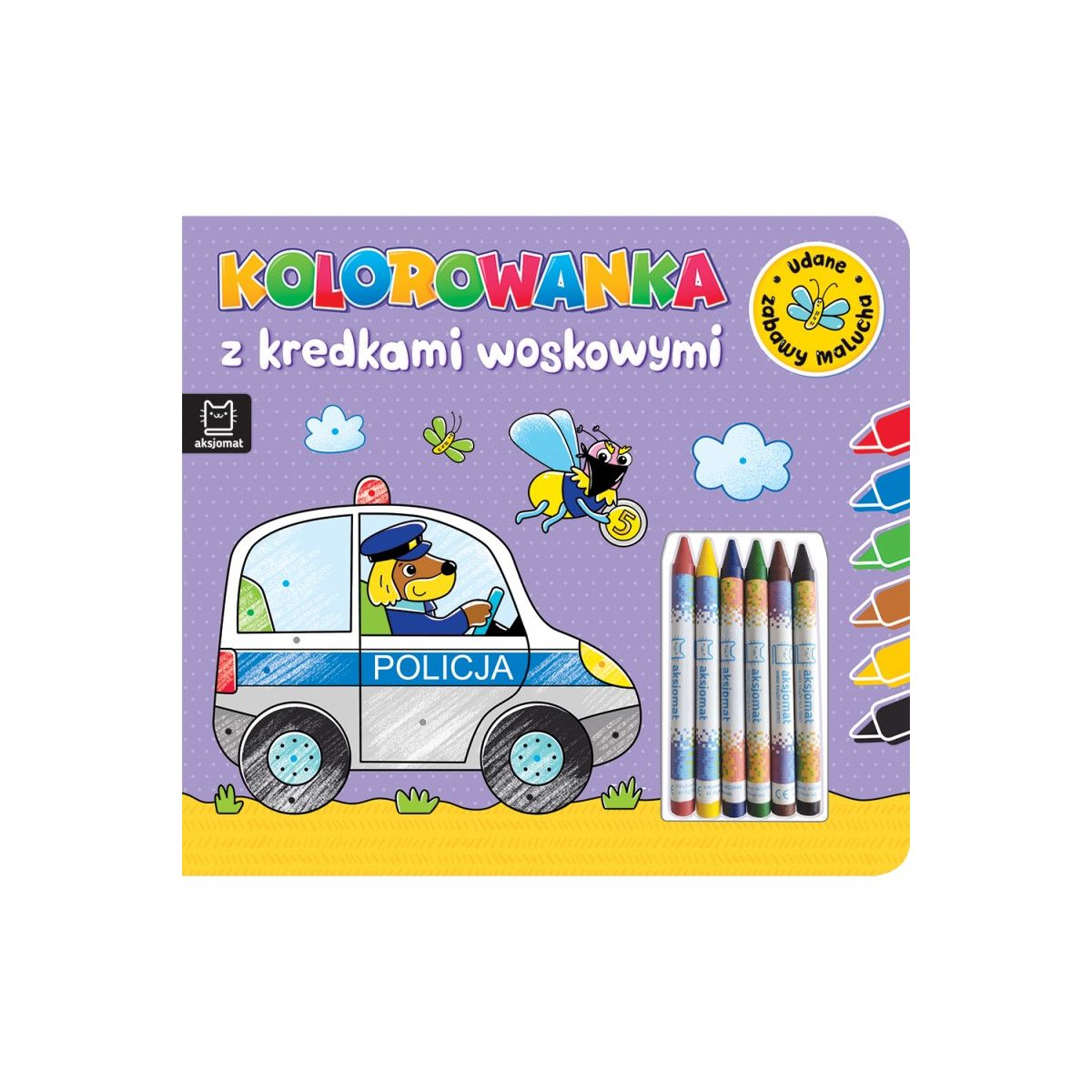 Książeczka edukacyjna Kolorowanka z kredkami woskowymi. Udane zabawy malucha Aksjomat