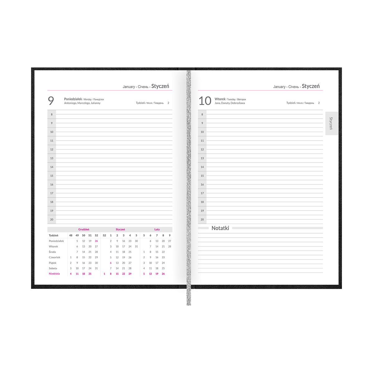 Kalendarz książkowy (terminarz) 5904017424185 Top 2024   A4 DTP Standard czarny A4 (400177475)