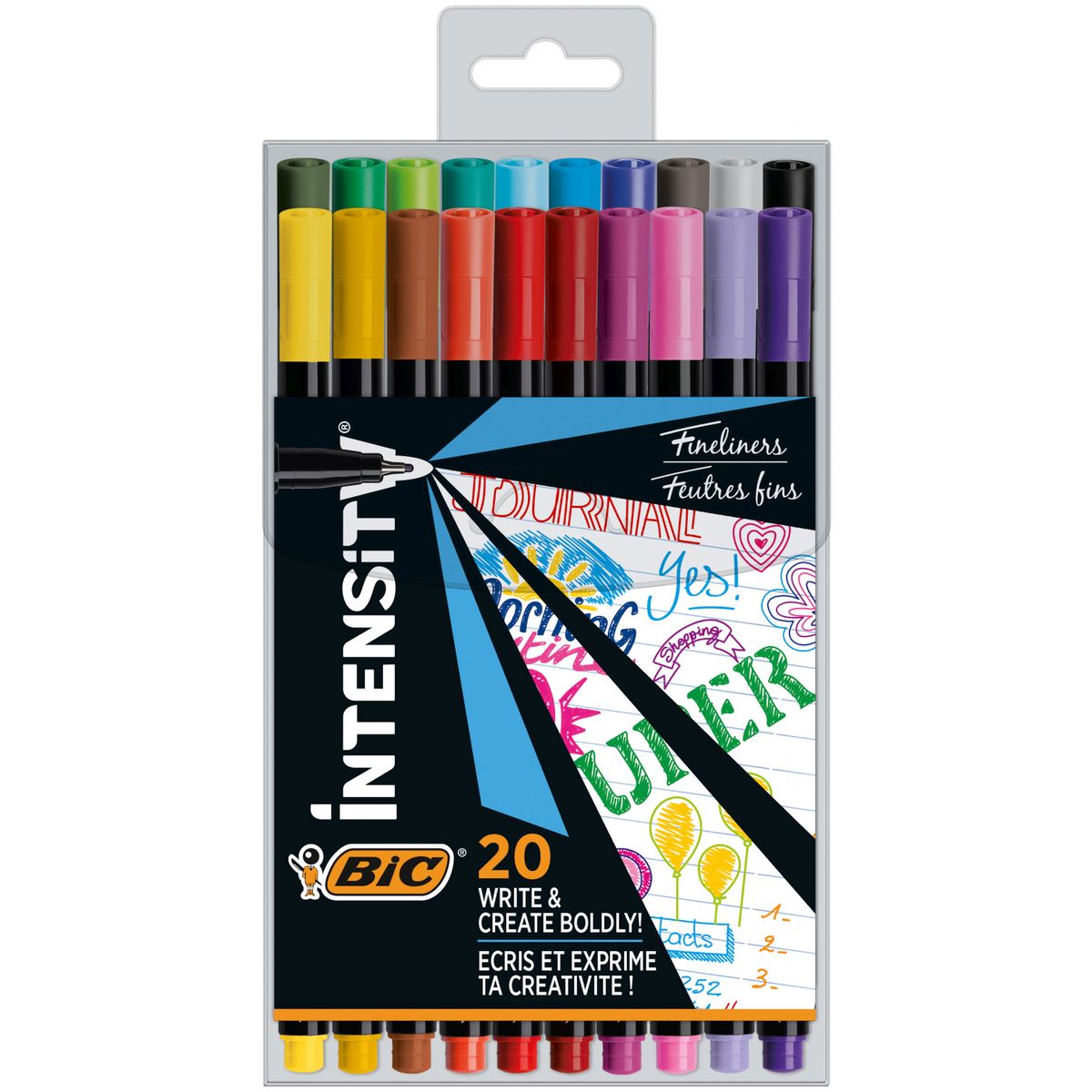 Cienkopis Bic Intensity  FINE, mix 20kol. (1011728)