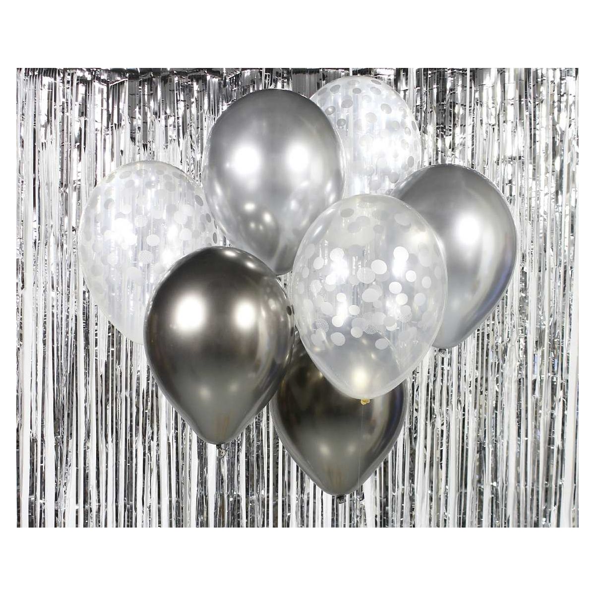 Balon foliowy Godan bukiet balonowy srebrno-grafitowy 12cal (BB-SRG7)