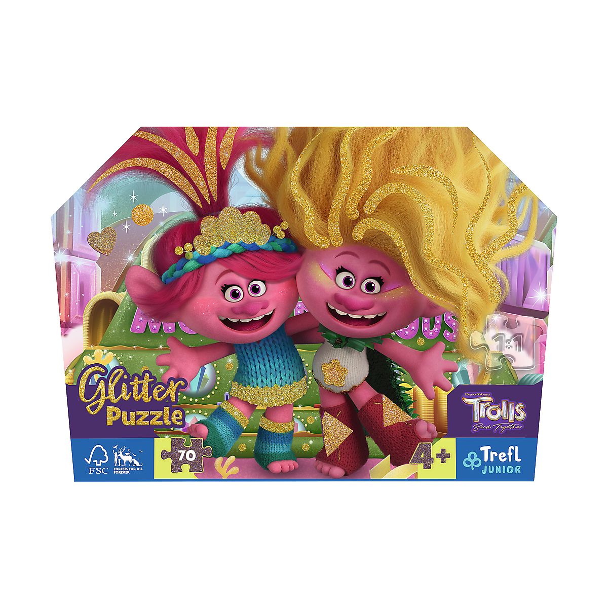 Puzzle Trefl Trolle Glitter 70 el. (53021)