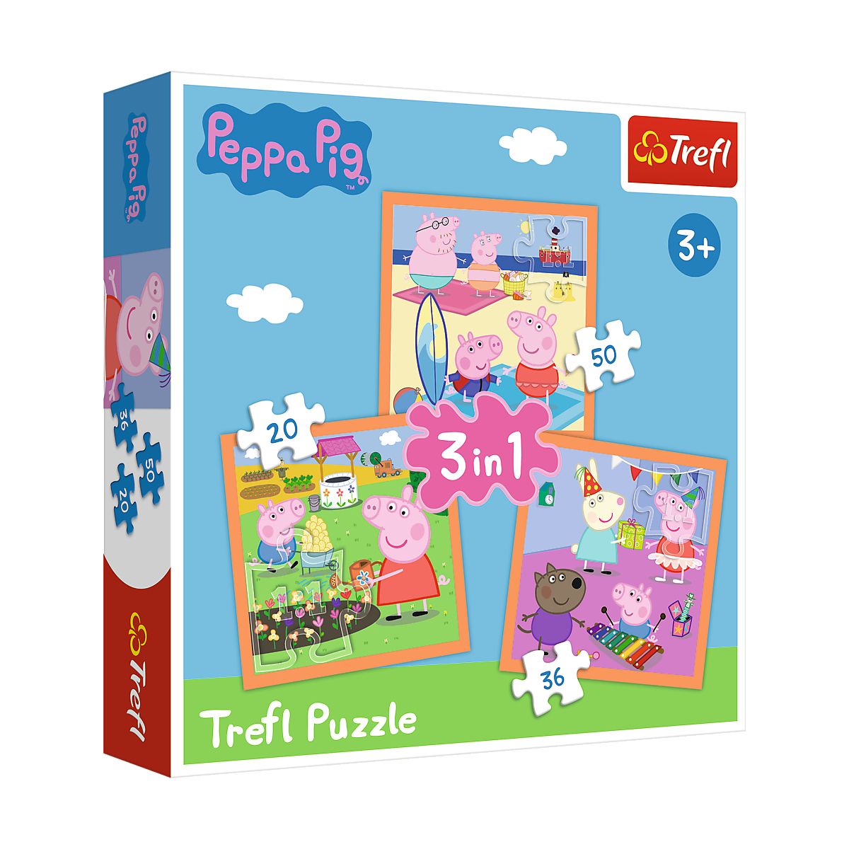 Puzzle Trefl Pomysłowa Świnka Peppa 3w1 el. (34852)