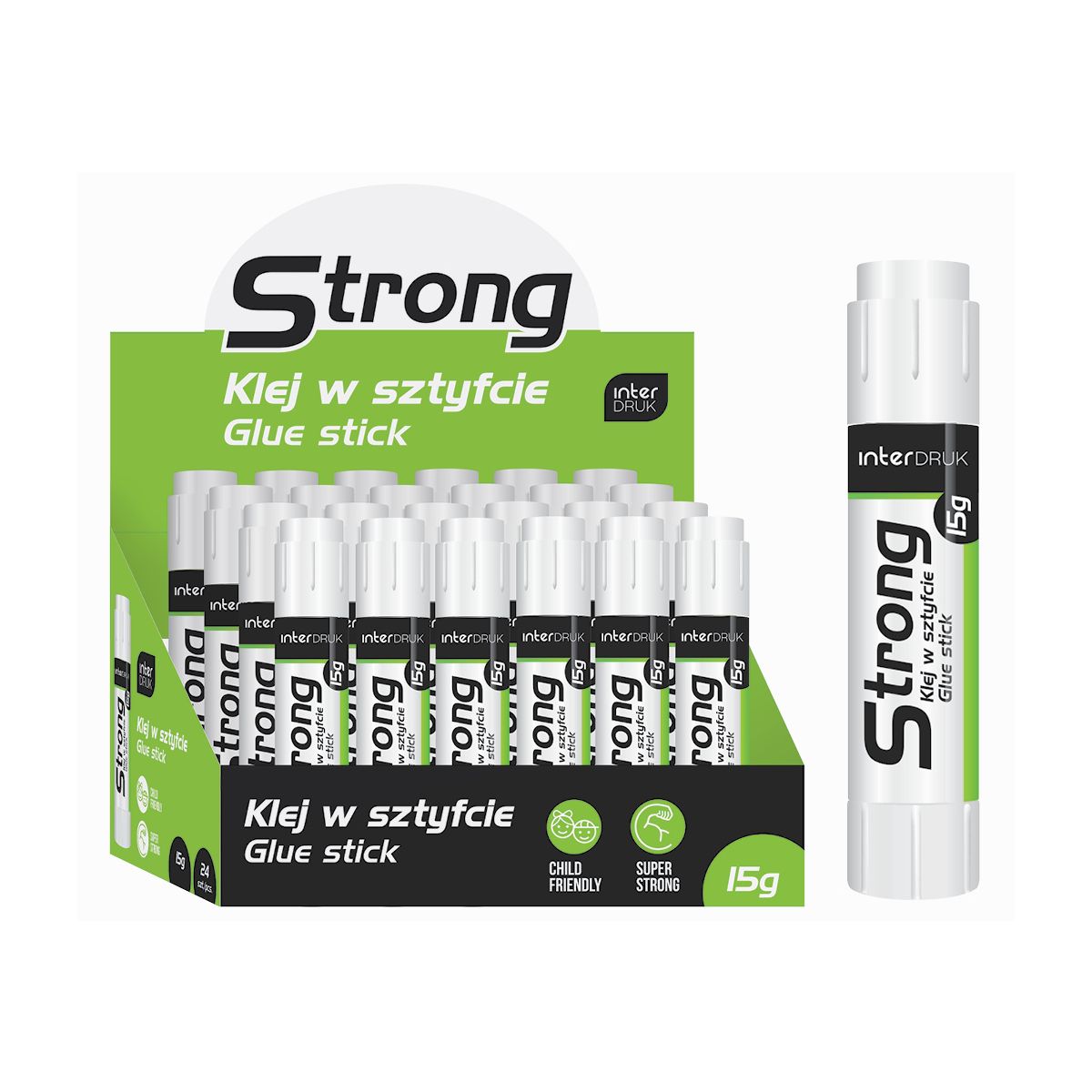 Klej w sztyfcie Interdruk STRONG 15g (IKLSZ15ST)