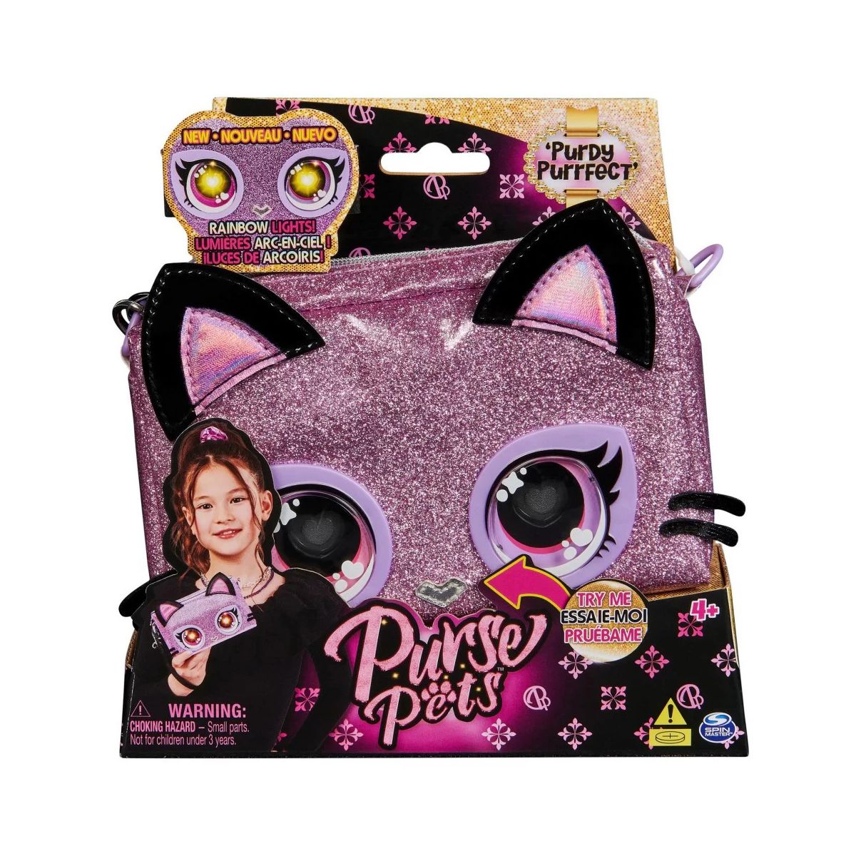 Torebka Purse Pets - Interaktywna torebka Kotek Purdy Purrfect ze świecącymi oczami Spin Master (6067884)