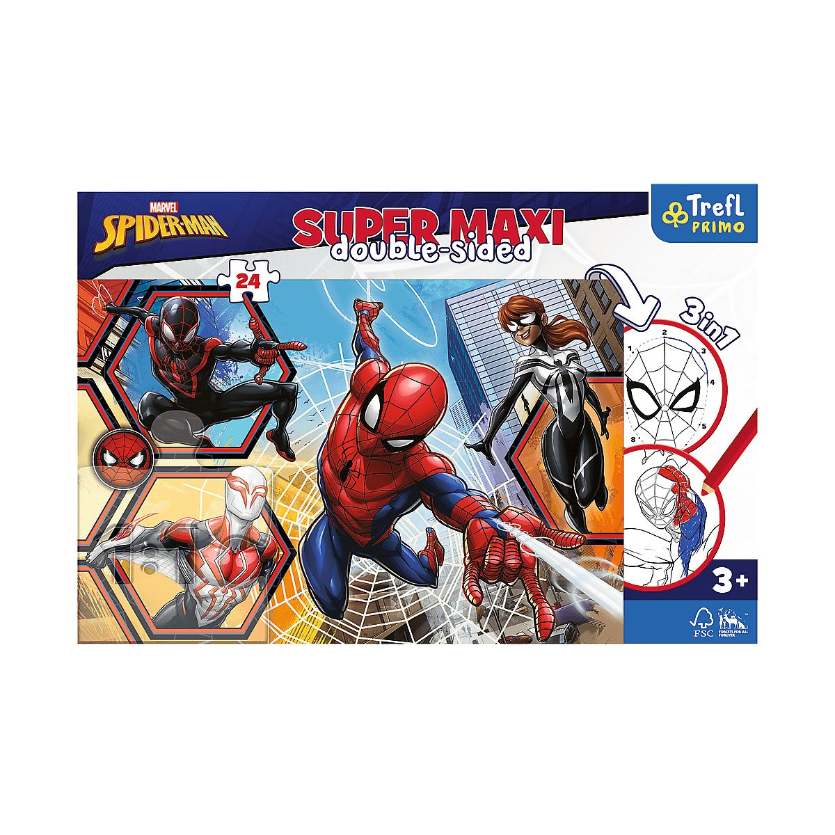 Puzzle Trefl Spiderman Super maxi Spiderman wyrusza do akcji 24 el. (41006)