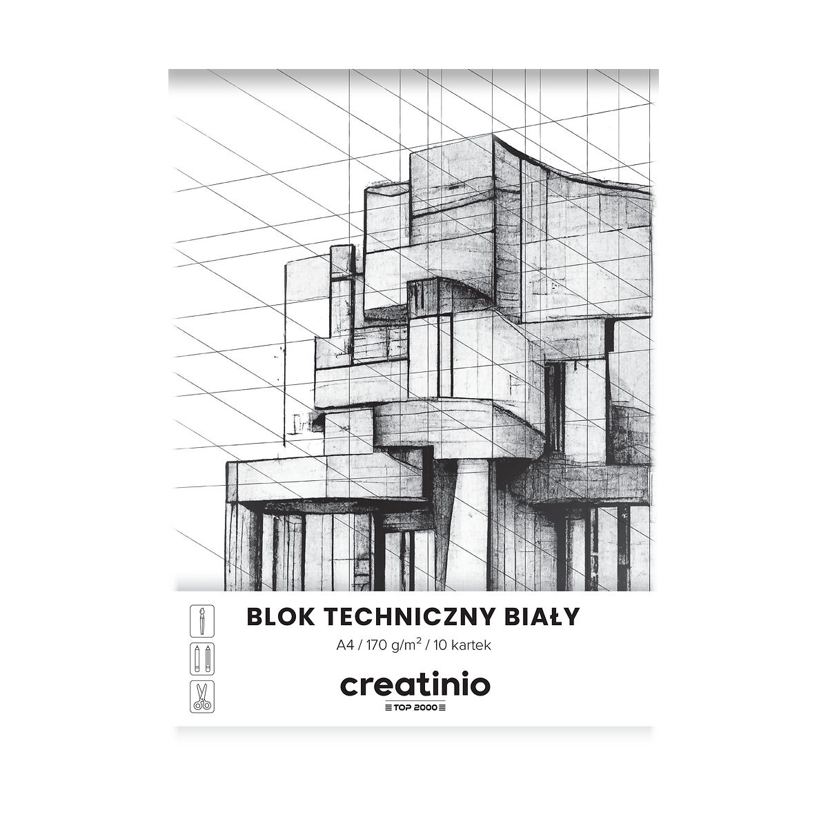 Blok techniczny Top 2000 Creatinio A4 biały 170g 10k (400176667)