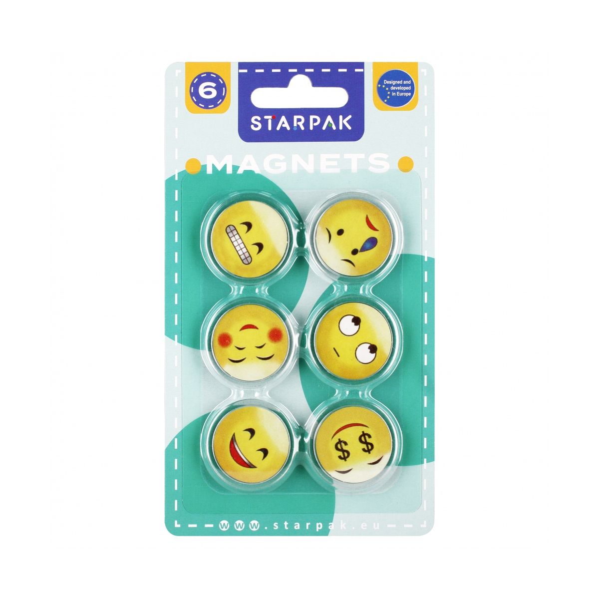 Magnes żółty Starpak (528365) 6 sztuk