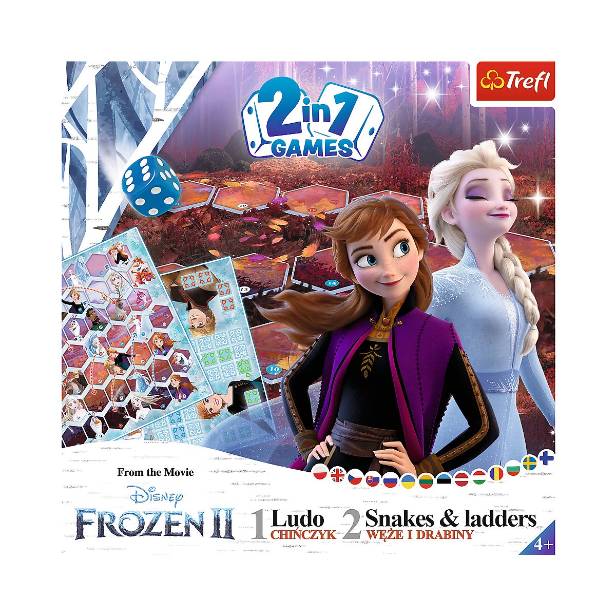 Gra planszowa Trefl Frozen 2 Gra 2w1 Chińczyk i Węże i drabiny Kraina Lodu 2 (02068)